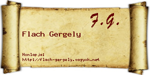 Flach Gergely névjegykártya